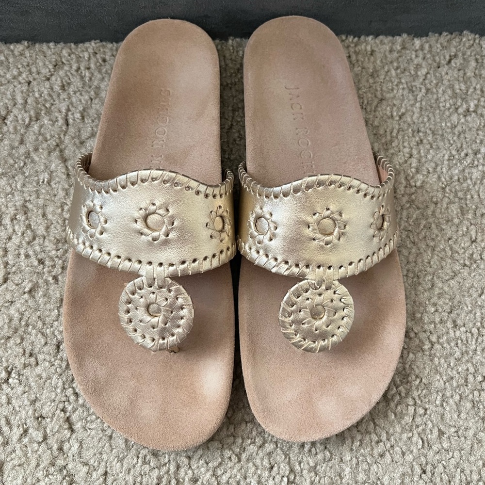 Jack Rogers Jacks Comfort Sandals Platinum Size 7.5